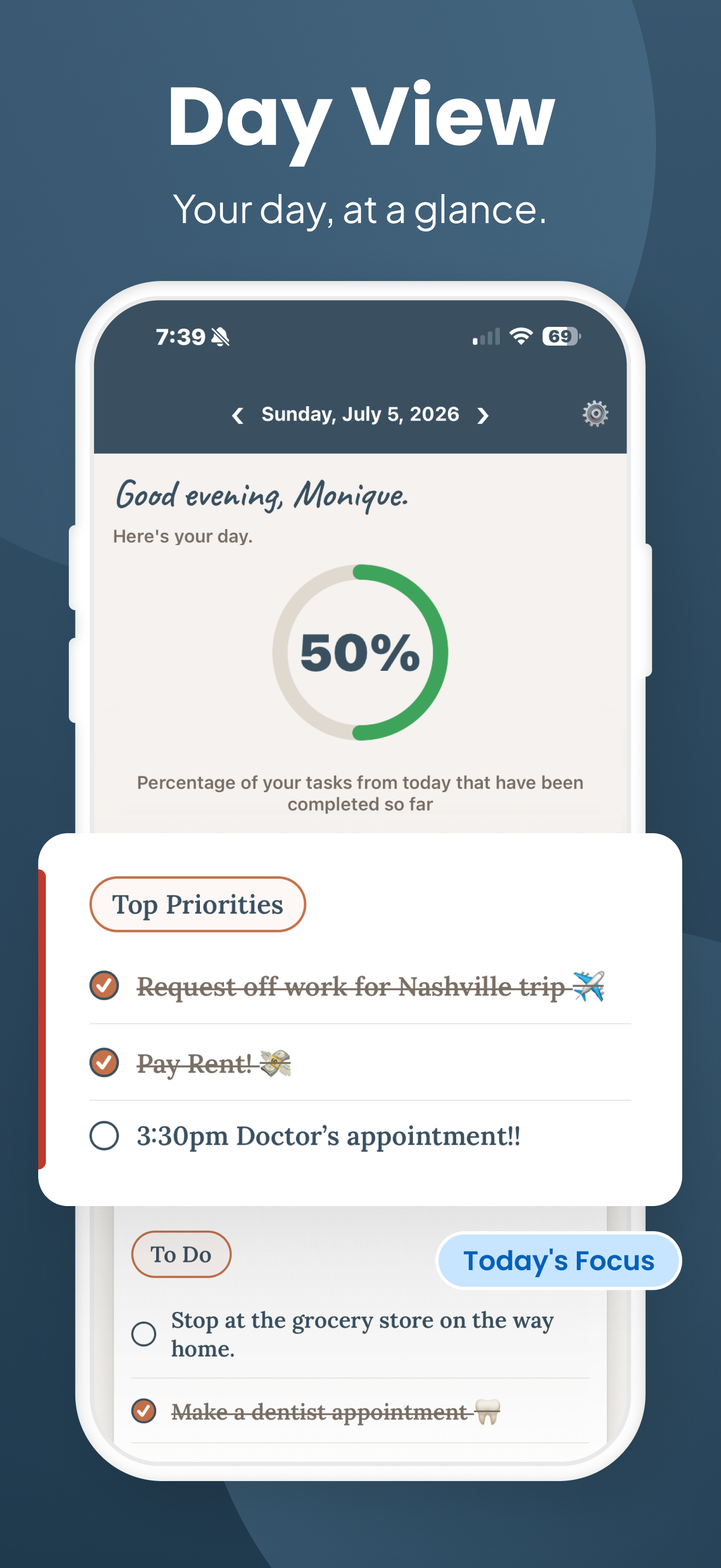 Task View Notes and Alarms — notes right where you need them alongside your daily task list